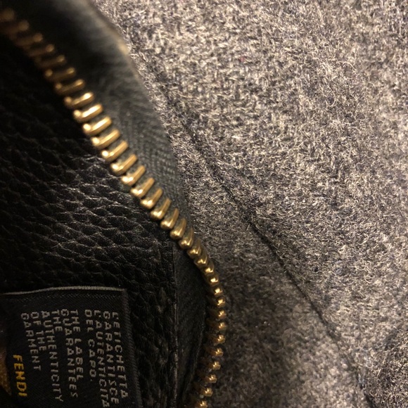 FENDI BLACK LEATHER WALLET, w/SERIAL NUMBER AT38134, zipper good - Picture 10 of 14